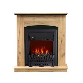 Каминокомплект Barcelona (разборный) Дуб золотой с очагом Royal Flame Aspen Black