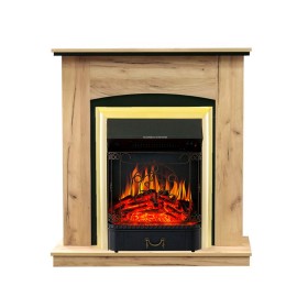 Каминокомплект Barcelona (разборный) Дуб золотой с очагом Royal Flame Majestic FX Brass