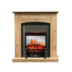Каминокомплект Barcelona (разборный) Дуб золотой с очагом Royal Flame Fobos FX M Brass/Black