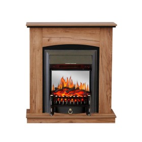 Каминокомплект Barcelona (разборный) Дуб табачный с очагом Royal Flame Fobos FX M Brass/Black