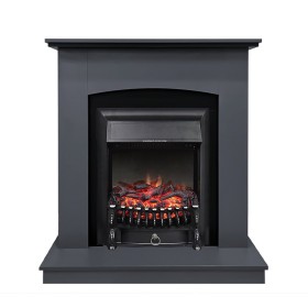 Каминокомплект Barcelona (разборный) Серый графит с очагом Royal Flame Fobos FX Black