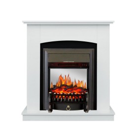 Каминокомплект Barcelona (разборный) Белый с очагом Royal Flame Fobos FX M Brass/Black