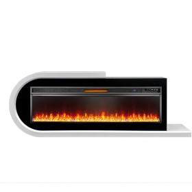 Каминокомплект Basel 60 L Белый с черным с очагом Royal Flame Vision 60 LED