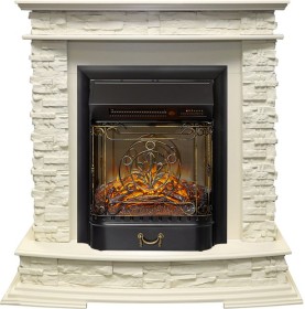 Каминокомплект Luzern Слоновая кость с очагом Royal Flame Majestic FX Black RC