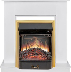 Каминокомплект Scandic (Разборный) Белый с очагом Royal Flame Majestic FX Brass