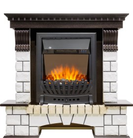 Каминокомплект Pierre Luxe Венге / Белый с очагом Royal Flame Aspen Black