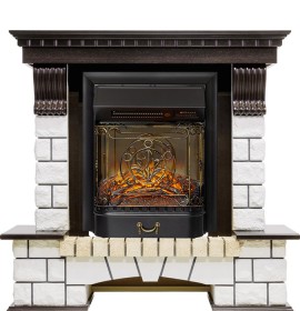 Каминокомплект Pierre Luxe Венге / Белый с очагом Royal Flame Majestic FX Black RC