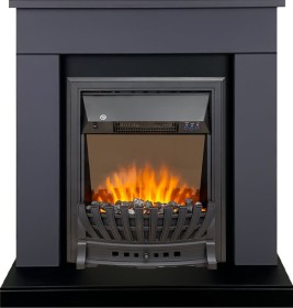 Каминокомплект Bergen (Разборный) Серый графит (Ширина 860 мм) с очагом Royal Flame Aspen Black