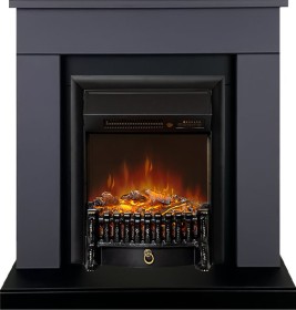 Каминокомплект Bergen (Разборный) Серый графит (Ширина 860 мм) с очагом Royal Flame Fobos FXM Black RC