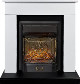 Каминокомплект Bergen (Разборный) Белый с черным (Ширина 860 мм) с очагом Royal Flame Majestic FX Black RC