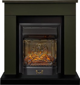 Каминокомплект Bergen (Разборный) Темная олива (Ширина 860 мм) с очагом Royal Flame Majestic FX Black RC