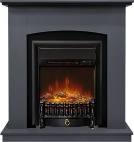 Каминокомплект Barcelona STD SFT (разборный) Серый графит с очагом Royal Flame Fobos FXM Black RC