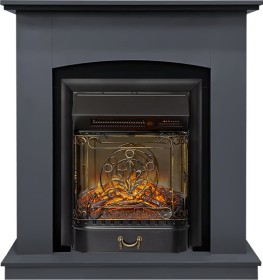 Каминокомплект Barcelona STD SFT (разборный) Серый графит с очагом Royal Flame Majestic FX Black RC