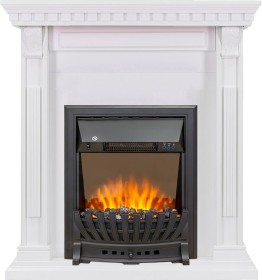 Каминокомплект Orlean Белый с очагом Royal Flame Aspen Black