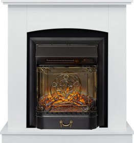 Каминокомплект Barcelona STD SFT (разборный) Белый с очагом Royal Flame Majestic FX Black RC