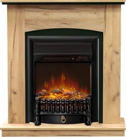Каминокомплект Barcelona (разборный) Дуб золотой с очагом Royal Flame Fobos FXM Black RC