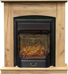 Каминокомплект Barcelona (разборный) Дуб золотой с очагом Royal Flame Majestic FX Black RC