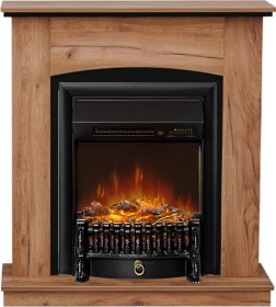 Каминокомплект Barcelona (разборный) Дуб табачный с очагом Royal Flame Fobos FXM Black RC