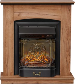 Каминокомплект Barcelona (разборный) Дуб табачный с очагом Royal Flame Majestic FX Black RC