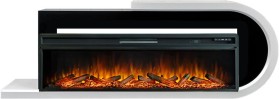 Каминокомплект Basel 60 R Белый с черным с очагом Royal Flame Vision 60 LOG LED