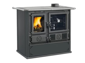 Отопительно варочная печь La Nordica Rosa16 Steel Nero Antracite (чёрный антрацит)