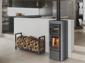 Печь-камин La Nordica Ester Forno Evo Petra - Vulcan (серый камень)