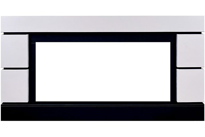 Портал Modern 42 (Разборный) - Белый с черным - под очаги Royal Flame