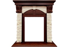 Каминокомплект Dublin (Разборный) Орех каньон / Сланец с очагом Royal Flame Aspen Black