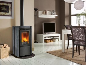 Печь-камин La Nordica Ester (Petra-Vulcan) (серый камень)