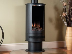 Трехсторонний электрокамин с обогревом BRITISH FIRES Ashurst Barrel Stove