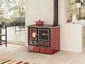 Отопительно варочная печь La Nordica Rosa 5.0 Maiolica Bordeaux (бордовый). Фото 4