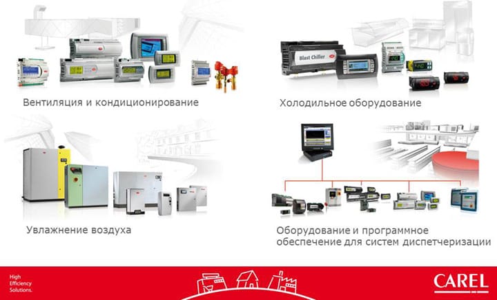Продукция и решения Carel Carel